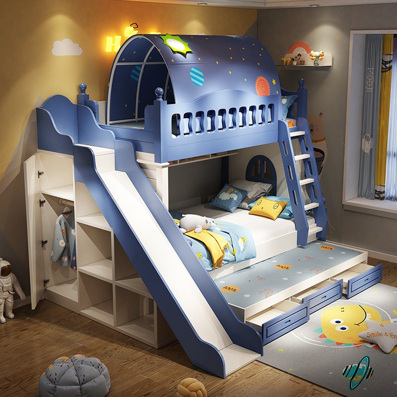 Bunk Bed With Stairs And Slide - Letto a castello per bambini, letto