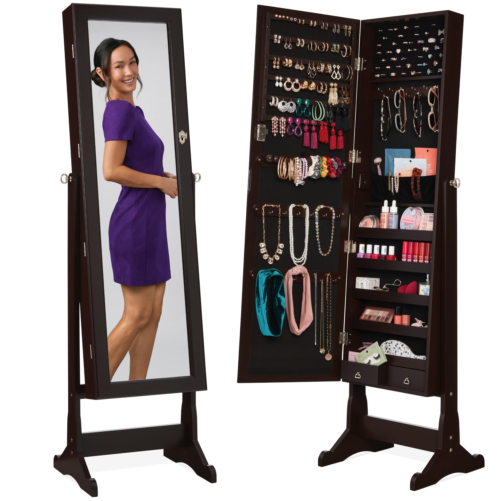 Mobile portaoggetti per gioiel - Full Length Mirror Jewelry Armoire recensione e prezzo